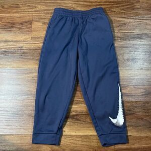 Nike Therma Dri-Fit Sweatpants Blue Fleece Pants Kids Boy's Size LG 6-7 Yrs